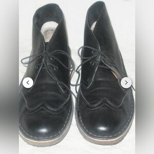Vintage Clarks Originals Desert Boots Black Ankle High Laced Up Rubber